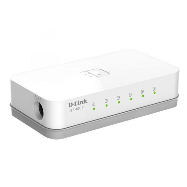 Сетевой концентратор D-Link DES-1005C/A1A 5 портов, Неуправляемый коммутатор с 5 портами 10/100Base-TX и функцией энергосбережения