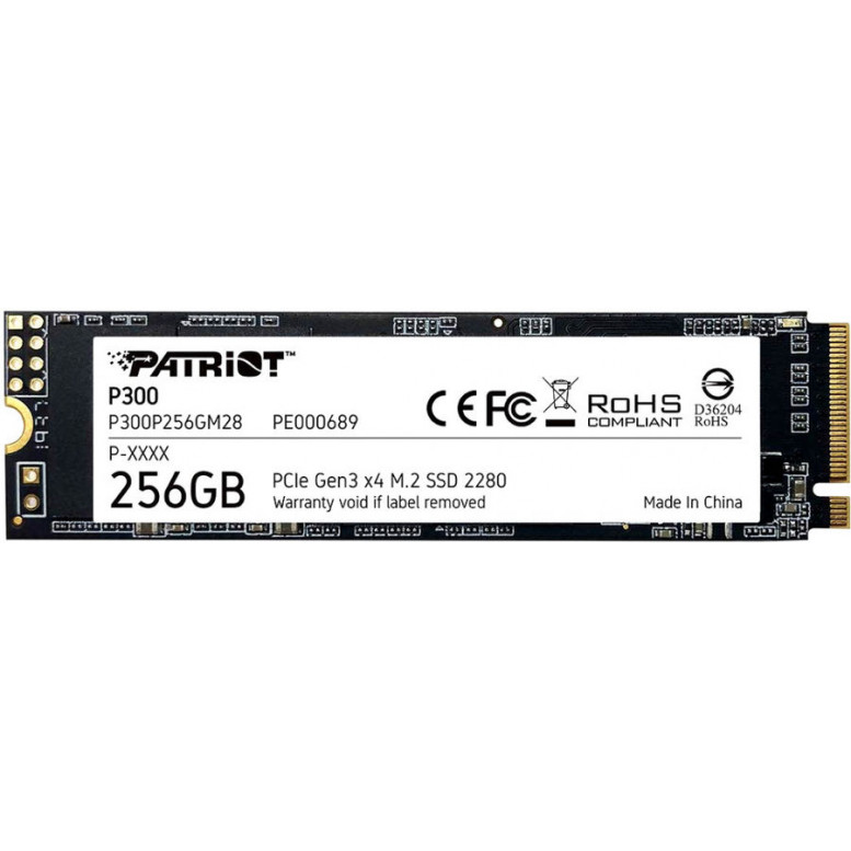 Жесткий диск SSD Patriot P300P256GM28 256 Гб, M.2 2280, PCI-E x4, R/W - 1700 / 1100 Mb/s