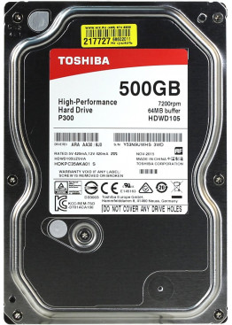 Жесткий диск Toshiba HDWD105UZSVA 3.5" 500 Гб, 7200 об/мин, 64 Мб