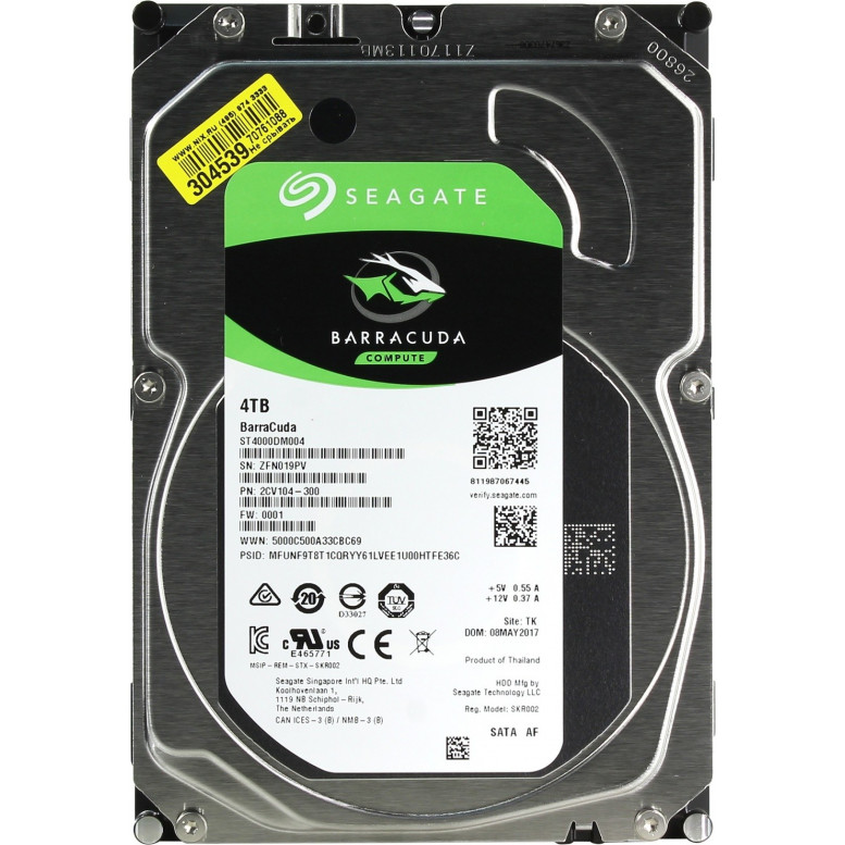 Жесткий диск Seagate ST4000DM004 3.5" 4 Тб, 5400 об/мин, 256 Мб