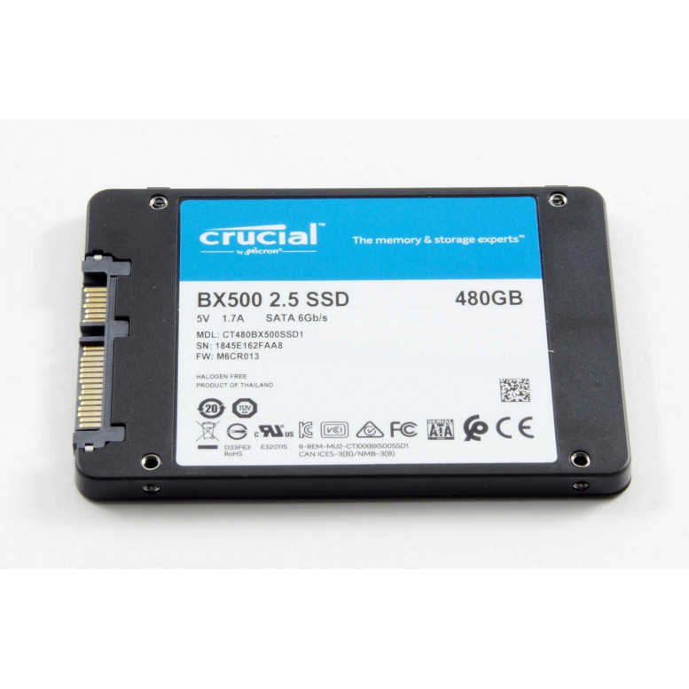 Жесткий диск SSD Crucial CT480BX500SSD1 480 Гб, 2.5", SATA III, R/W - 540 / 500 Mb/s 3D NAND