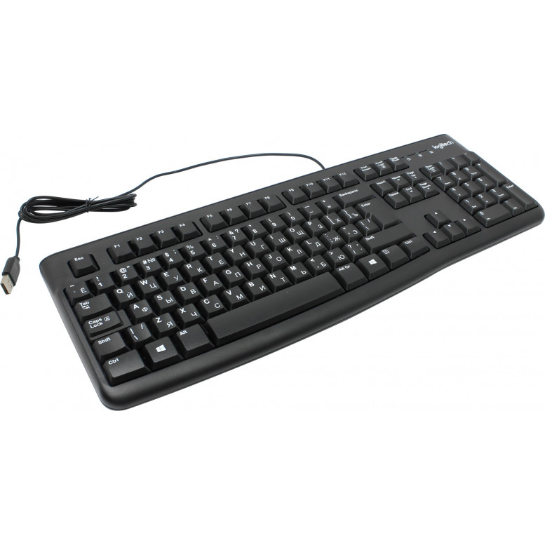 Проводная Клавиатура Logitech K120 (for busines), USB, универсальная, черная (920-002522)