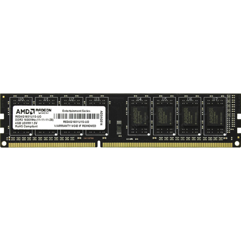 AMD DDR3  4Gb  1600MHz  PC12800  R534G1601U1S-UO