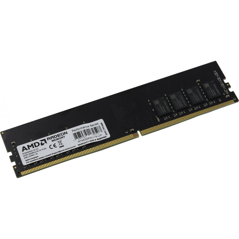 Модуль памяти AMD DDR4  4Gb  2400MHz  PC19200  R744G2400U1S-UO