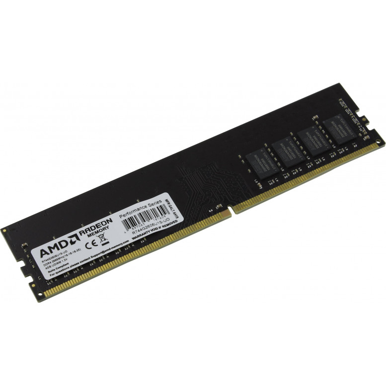 Модуль памяти AMD DDR4  4Gb  2666MHz  PC21300  R744G2606U1S-UO