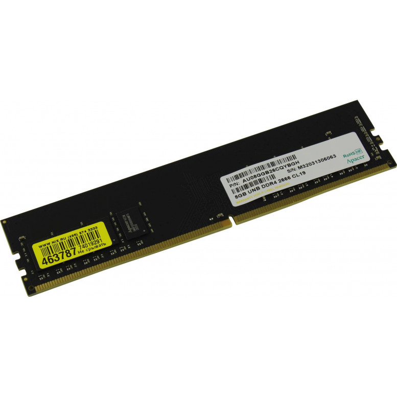 Модуль памяти Apacer DDR4  8Gb  2666MHz  PC21300  AU08GGB26CQYBGH/EL.08G2V.GNH