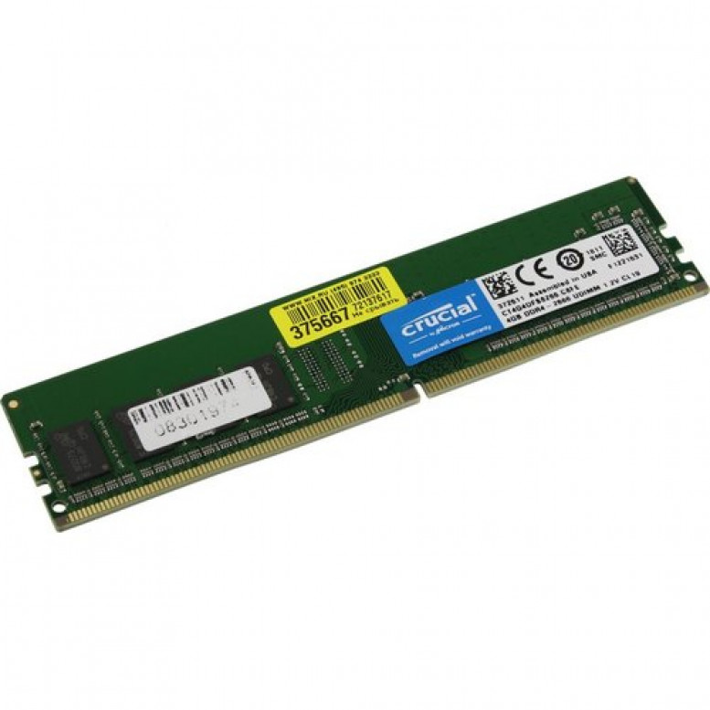Модуль памяти Crucial DDR4  4Gb  2666MHz  PC21300  CT4G4DFS8266