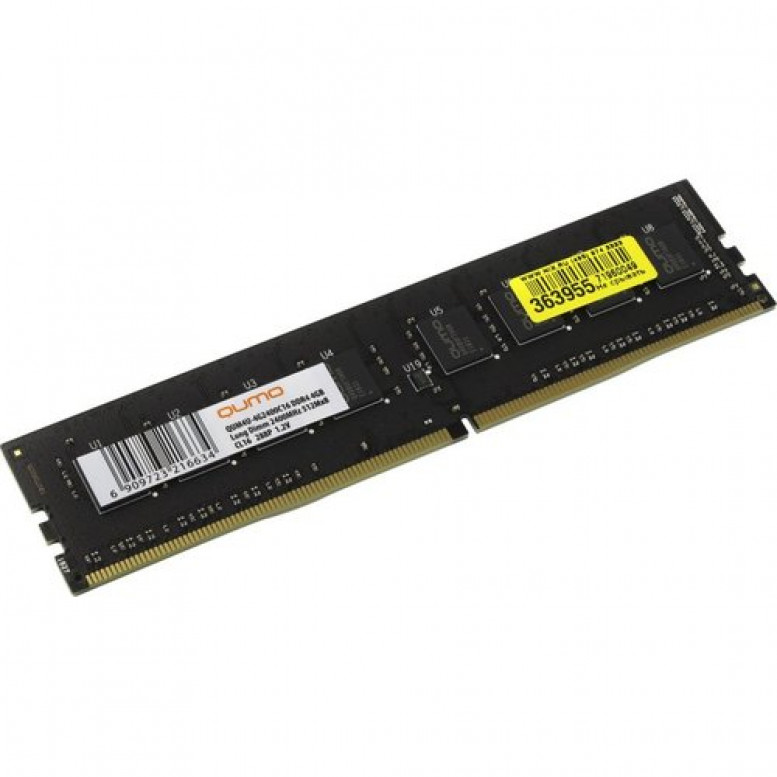 Модуль памяти QUMO DDR4  4Gb  2400MHz  PC19200  QUM4U-4G2400C16 (21663)