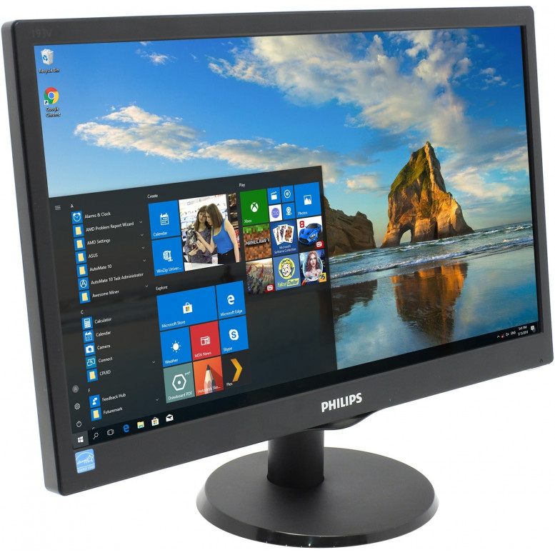 Монитор Philips 18.5" 193V5LSB2 /10(62)   D-SUB