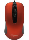 Мышь компьютерная Gembird MOP-400-R, USB, красн, бесшум клик, 3кн, 1000DPI, soft-touch, каб 1.45м, блистер