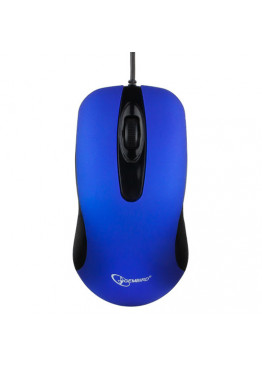 Мышь компьютерная Gembird MOP-400-B USB, темно-синий, бесшумный клик, soft-touch, 2кн., 1000DPI, блистер