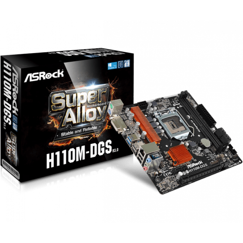 Материнская плата ASRock Socket 1151 H110M-DGS R3.0 mATX
